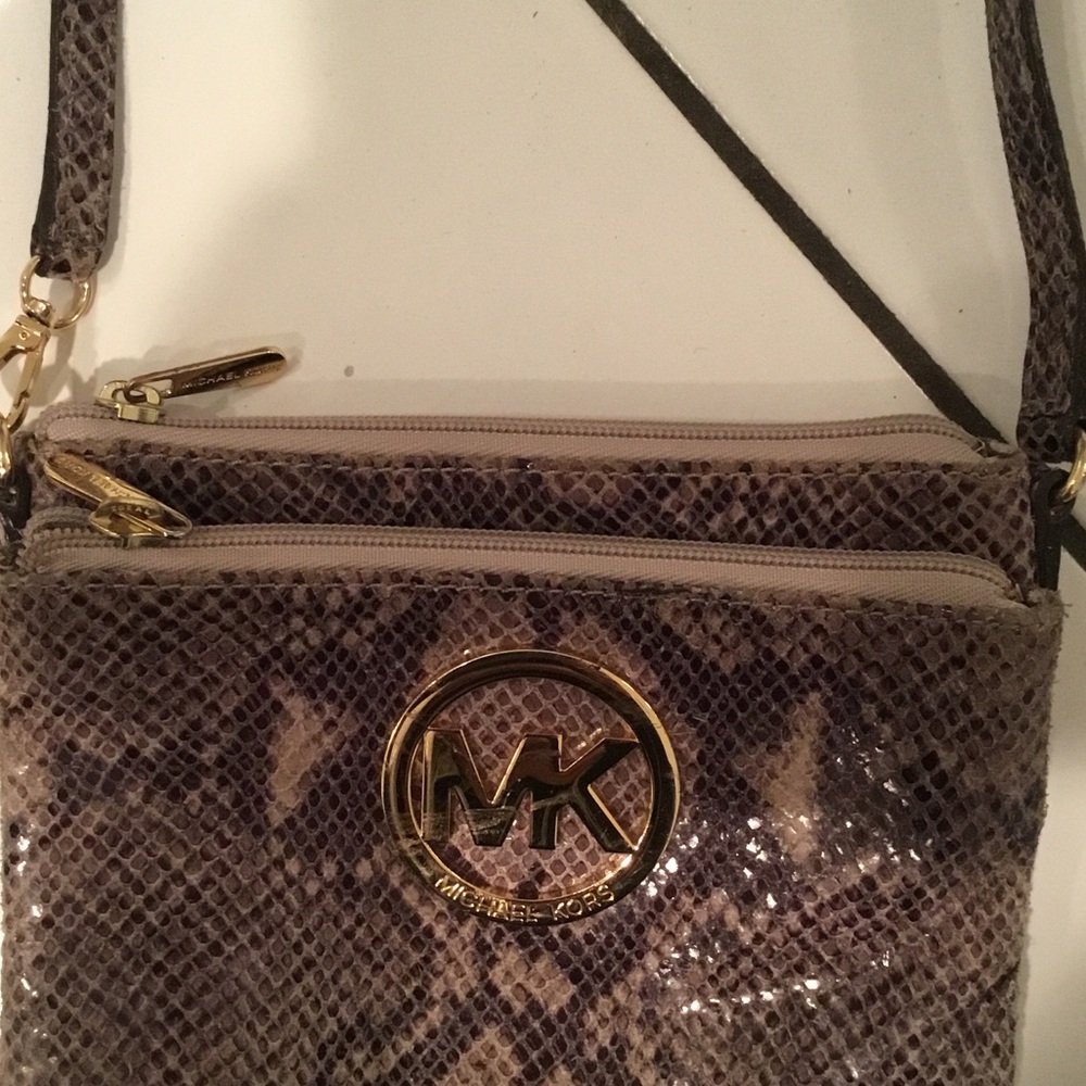 Michael Kors Python Pattern Crossbody Bag - Tan - image 4